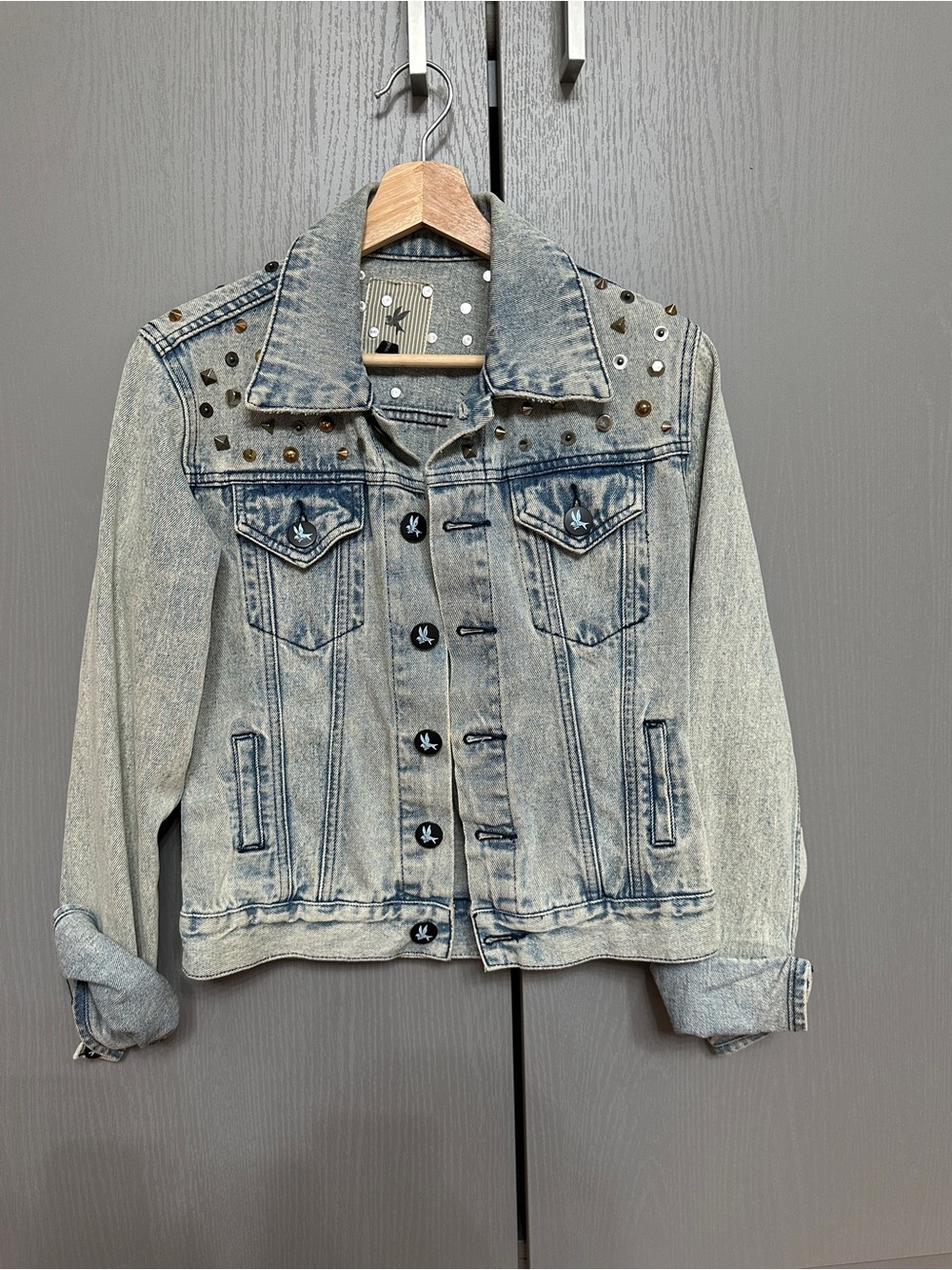 One Teaspoon Light Blue Studded Denim Jacket